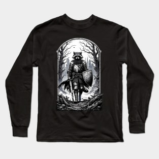 Medieval Raccoon Warrior Long Sleeve T-Shirt